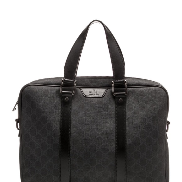 Gucci Black Supreme Zip Laptop Soft Briefcase - Picture 1 of 5